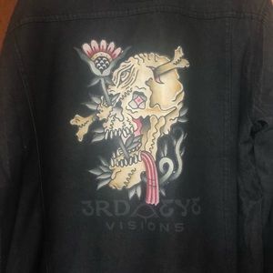 3EV Skull Denim Jacket with Wool liner